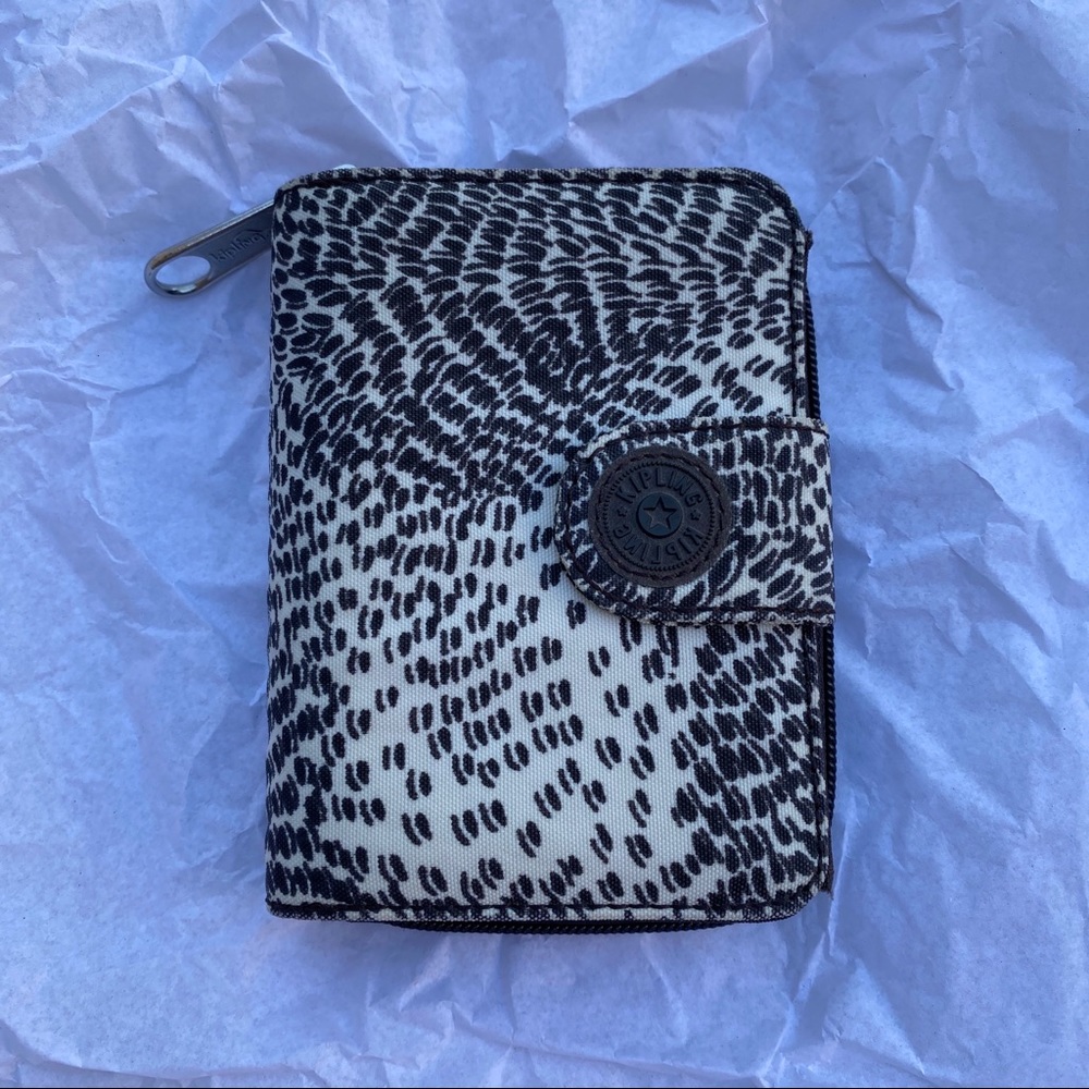 Kipling New Money Wallet Leopard Print Card Bill